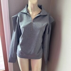 Addison Bay quarter zip collared pullover fancy shoulders/sleeves size small